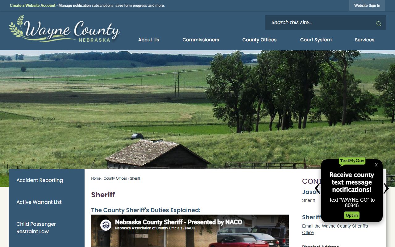 Wayne County Sheriff's Office contracted jail housing no formal jail statement